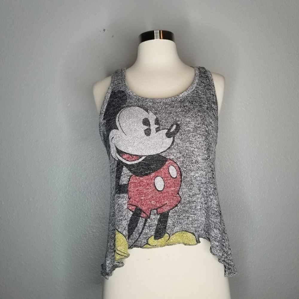 Disney y2k Mickey Mouse High Low Crop Tank Top Md‎